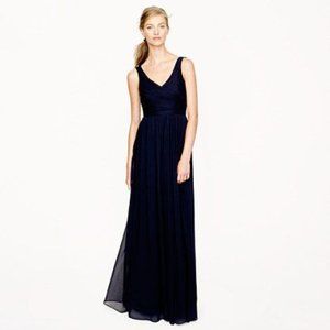 J.Crew Silk Chiffon Heidi Gown Newport Navy